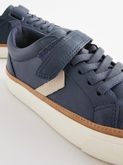 Navy Blue Touch Fastening Chevron Shoes - Image 8 of 8