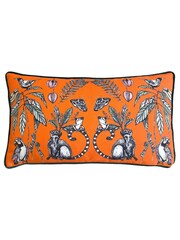Wylder Tropics Orange Wild Mirrored Creatures Digitally Printed Piped Cushion - Image 2 of 4