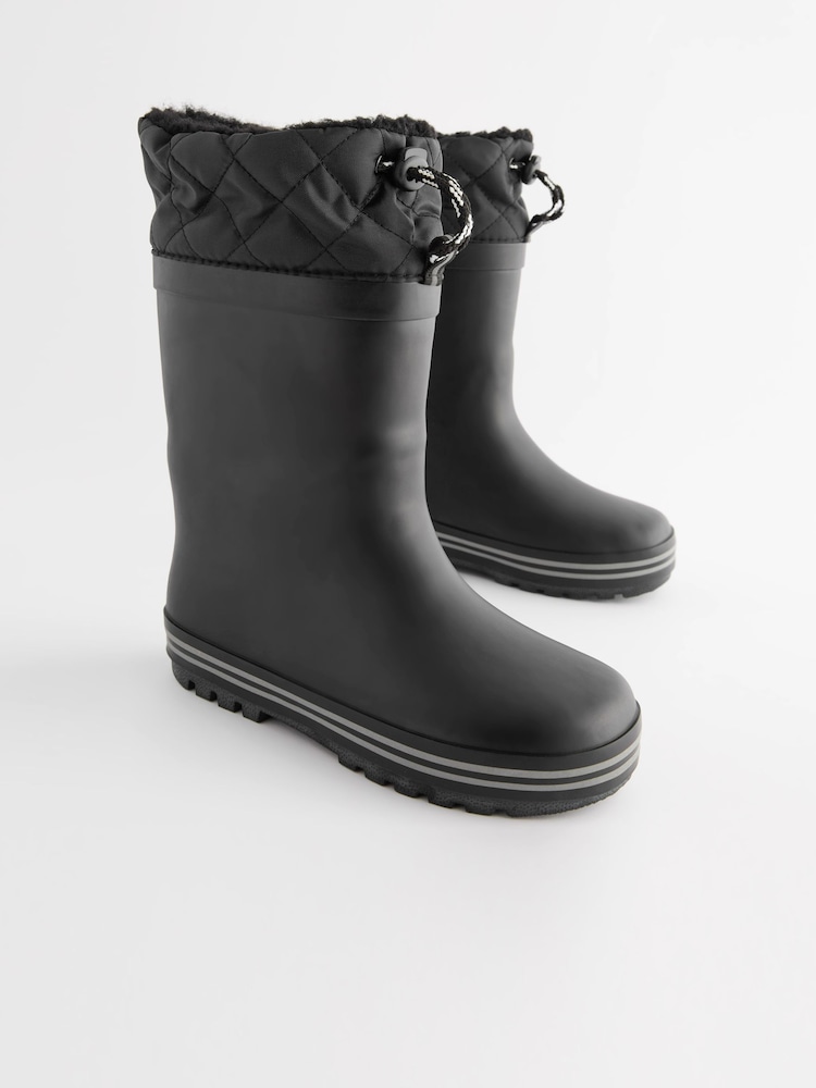 Mono Black Cuff Wellies - Image 1 of 5