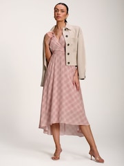 Jolie Moi Pink Check Print Maxi Dress - Image 6 of 6