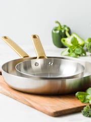Green Pan Stainless Steel 2 Piece Padova Reserve Uncoated Frypan Set 20cm - Image 1 of 4