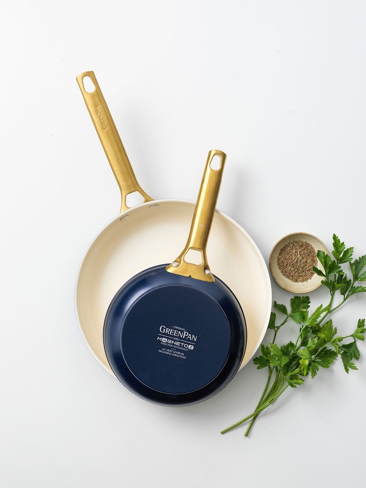 Green Pan Oxford Blue 2 Piece Padova Reserve Frypan Set 20cm & 26cm - Image 1 of 5 Green Pan Oxford Blue 2 Piece Padova Reserve Frypan Set 20cm & 26cm - Image 1 of 5