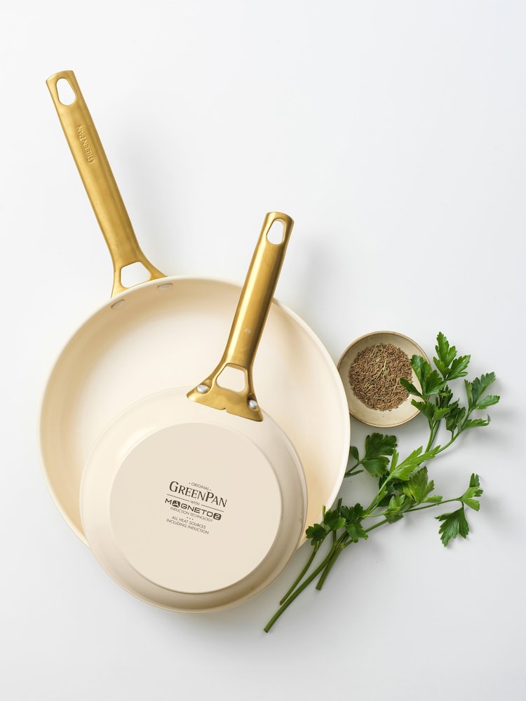 Green Pan Cream 2 Piece Padova Reserve Frypan Set 20cm & 26cm - Image 1 of 3 Green Pan Cream 2 Piece Padova Reserve Frypan Set 20cm & 26cm - Image 1 of 3
