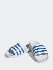 adidas Off White Adilette Aqua Sliders - Image 4 of 9