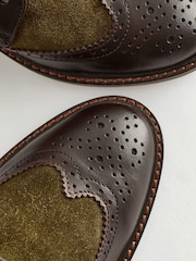 Khaki Green Standard Fit (F) Leather Brogues - Image 5 of 6