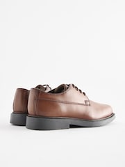 Tan Brown Leather Square Toe Shoes - Image 3 of 5