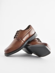 Tan Brown Leather Square Toe Shoes - Image 4 of 5