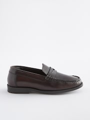Chocolate Brown Leather Loafers - Image 2 of 5