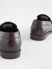 Chocolate Brown Leather Loafers - Image 4 of 5