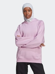 adidas Purple Sportswear All Szn Fleece Boyfriend Hoodie - Image 1 of 7