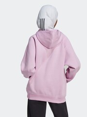 adidas Purple Sportswear All Szn Fleece Boyfriend Hoodie - Image 2 of 7