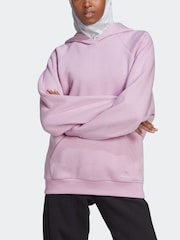 adidas Purple Sportswear All Szn Fleece Boyfriend Hoodie - Image 3 of 7