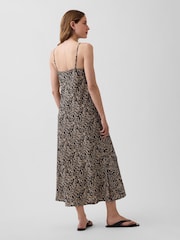 Gap Black Zebra Print Midi Slip Dress - Image 2 of 4
