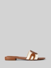 Lauren Ralph Lauren Alegra Canvas Leather Sliders - Image 2 of 4