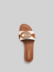 Lauren Ralph Lauren Alegra Canvas Leather Sliders - Image 3 of 4