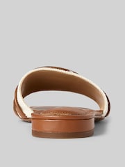 Lauren Ralph Lauren Alegra Canvas Leather Sliders - Image 4 of 4