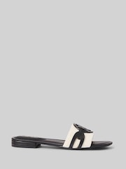 Lauren Ralph Lauren Alegra Canvas Leather Sliders - Image 2 of 4