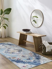 LIVABLISS Blue Floransa Vintage Traditional Boho Round Rug - Image 1 of 7