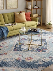 LIVABLISS Blue Floransa Vintage Traditional Boho Round Rug - Image 2 of 7
