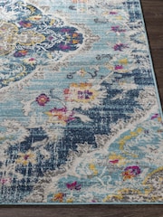 LIVABLISS Blue Floransa Vintage Traditional Boho Round Rug - Image 3 of 7