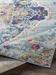LIVABLISS Blue Floransa Vintage Traditional Boho Round Rug - Image 4 of 7