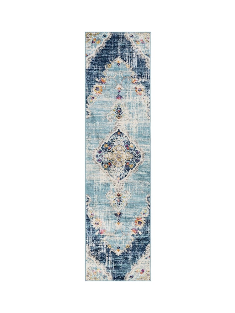LIVABLISS Blue Floransa Vintage Traditional Boho Round Rug - Image 7 of 7 LIVABLISS Blue Floransa Vintage Traditional Boho Round Rug - Image 7 of 7