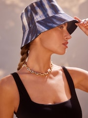 Navy Tie Dye Reversible Bucket Hat - Image 1 of 7