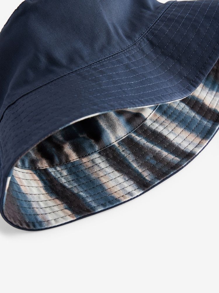 Navy Tie Dye Reversible Bucket Hat - Image 7 of 7
