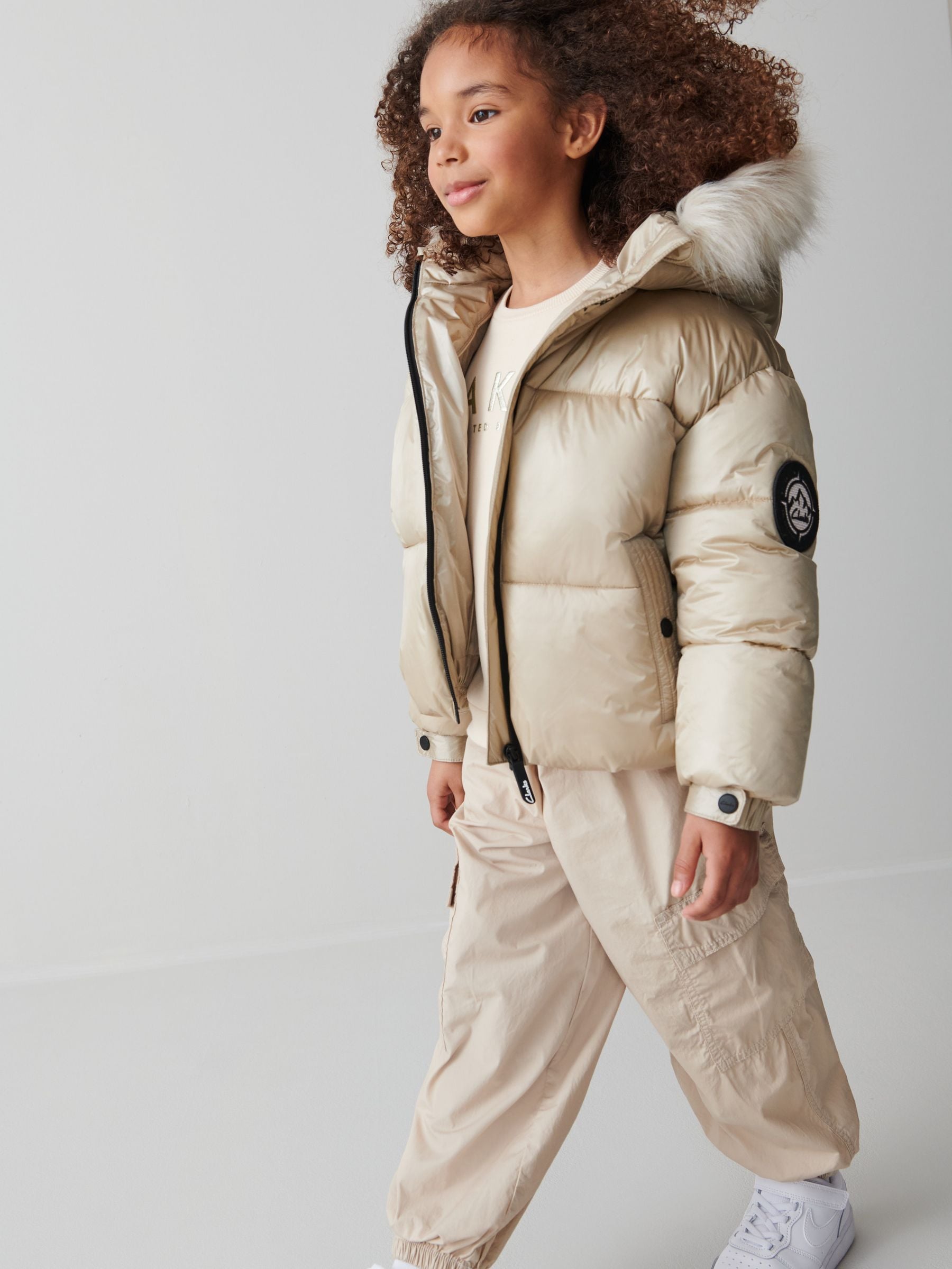Buy Clarks Pink Girls Short Padded Hooded Coat from Next Kuwait