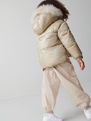 Clarks Pink Girls Short Padded Hooded Coat - Image 4 of 13