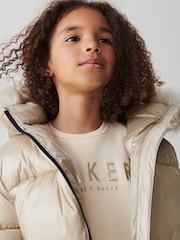 Clarks Pink Girls Short Padded Hooded Coat - Image 6 of 13