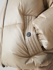 Clarks Pink Girls Short Padded Hooded Coat - Image 7 of 13