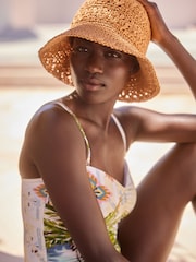 Natural Crochet Bucket Hat - Image 1 of 4