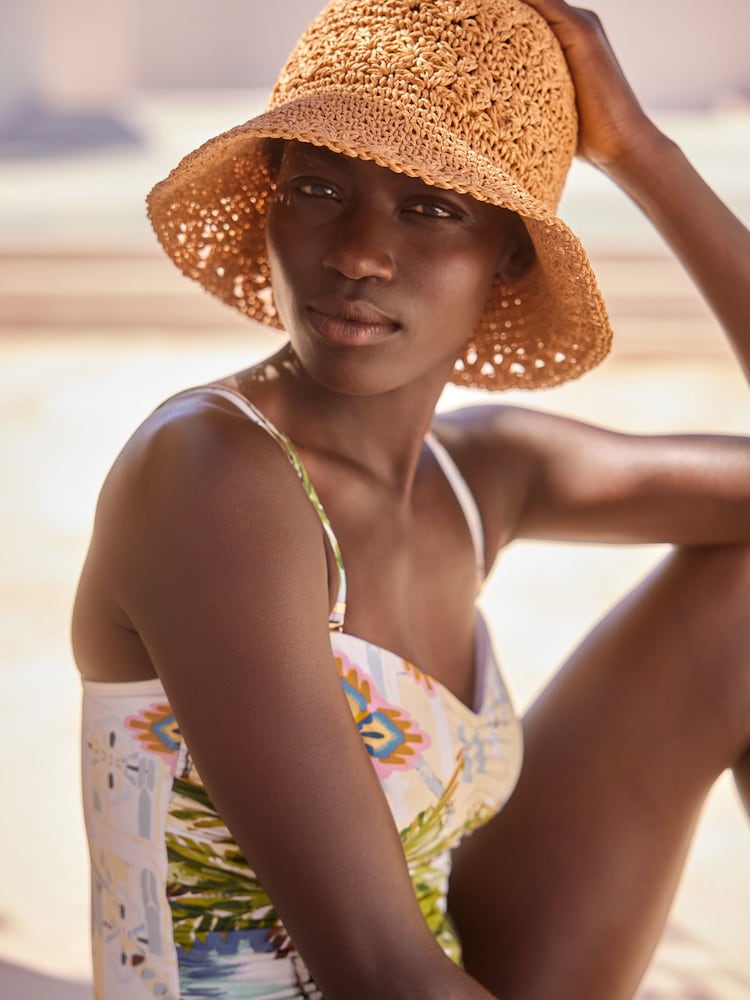 Natural Crochet Bucket Hat - Image 1 of 4