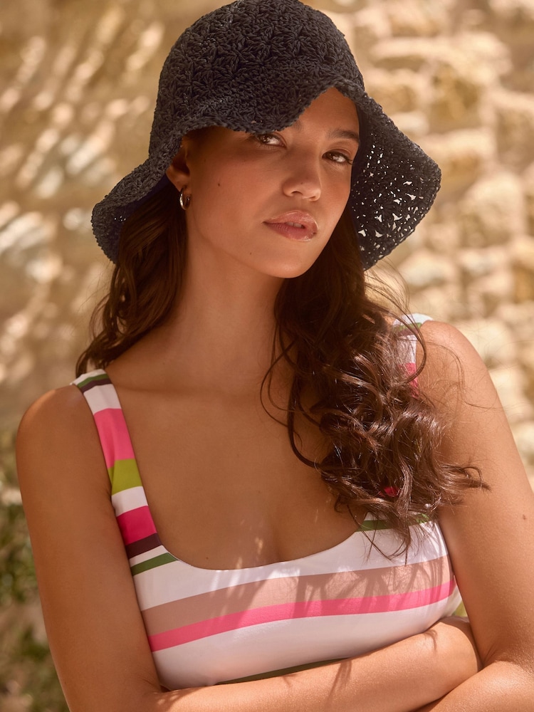 Black Crochet Bucket Hat - Image 2 of 4 Black Crochet Bucket Hat - Image 2 of 4