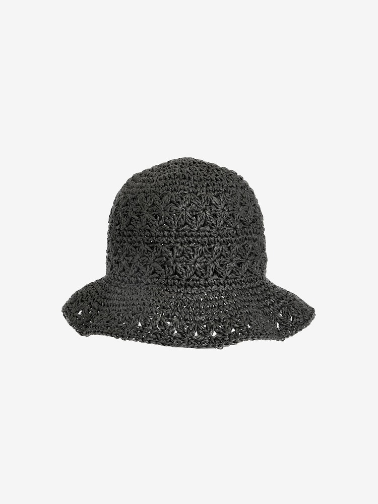 Black Crochet Bucket Hat - Image 4 of 4 Black Crochet Bucket Hat - Image 4 of 4