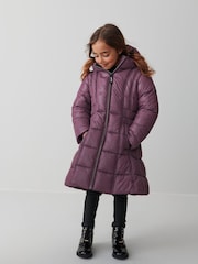 Clarks Purple Girls Longline Coat - Image 1 of 15