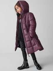 Clarks Purple Girls Longline Coat - Image 3 of 15