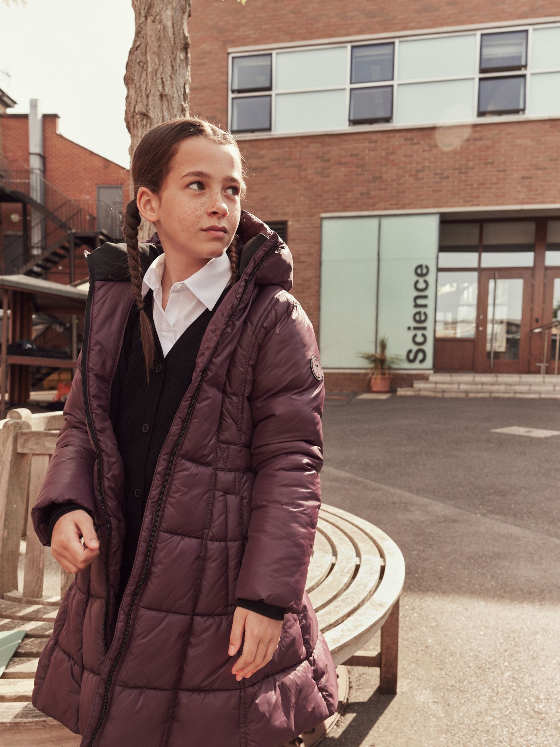 Buy Clarks Purple Girls Longline Coat from Next Luxembourg