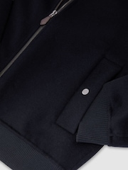 Reiss Navy Canonbury Wool-Blend Zip-Through Bomber Jacket - Image 7 of 7
