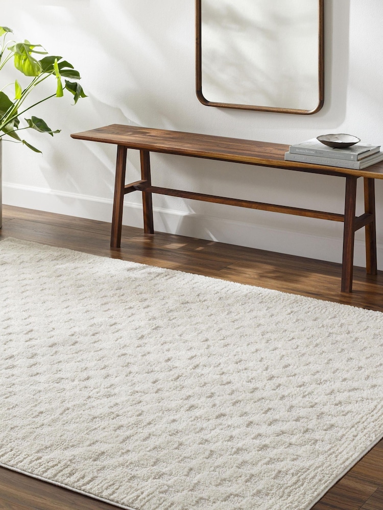 LIVABLISS Ivory Freud Modern High Pile Checkered Rug - Image 1 of 6