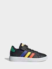 Черный с разноцветной отделкой - adidas кроссовки с эластичными шнурками и ремешком - Изображение 1 из 10