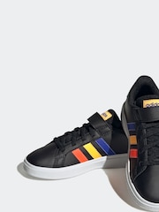 Черный с разноцветной отделкой - adidas кроссовки с эластичными шнурками и ремешком - Изображение 3 из 10