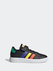 Черный с разноцветной отделкой - adidas кроссовки с эластичными шнурками и ремешком - Изображение 4 из 10