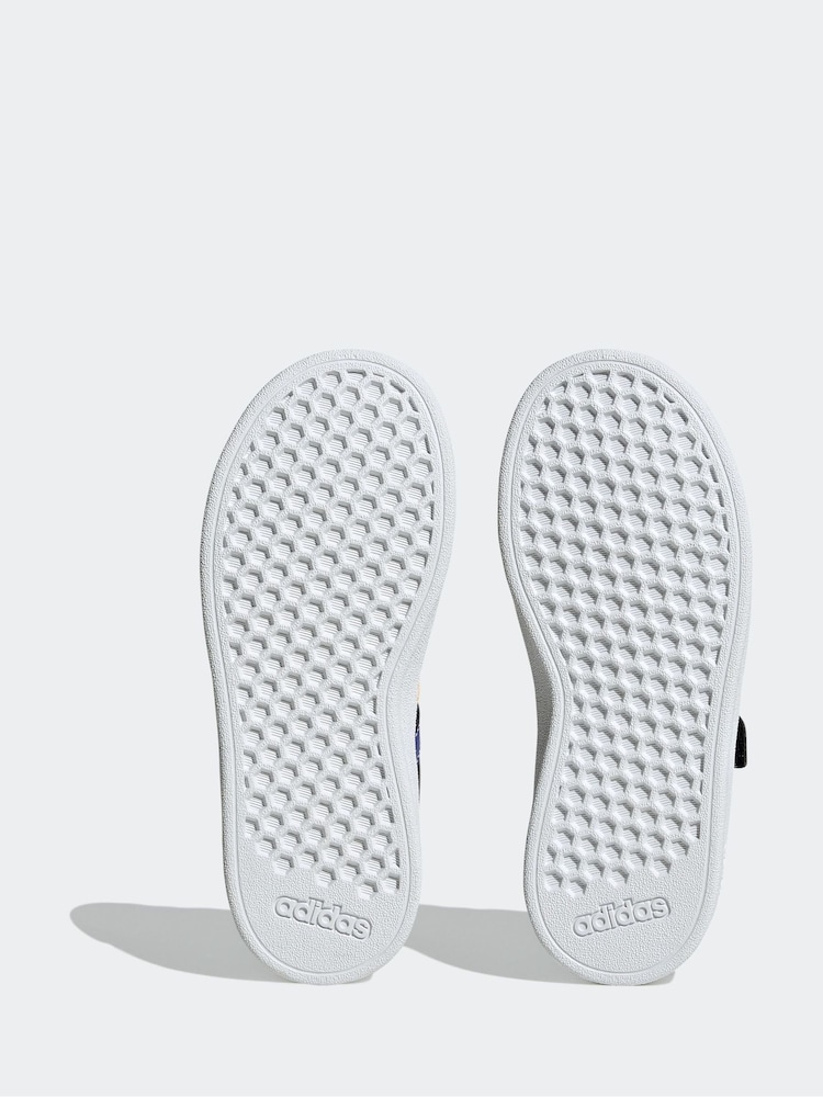 adidas Multi Black Grand Court Elastic Lace and Top Strap Trainers - Image 7 of 10
