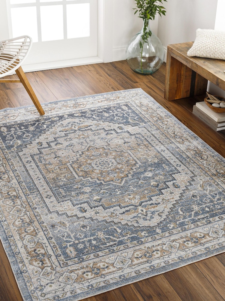 LIVABLISS Blue Lillian Washable Traditional Boho Rug - Image 1 of 7 LIVABLISS Blue Lillian Washable Traditional Boho Rug - Image 1 of 7