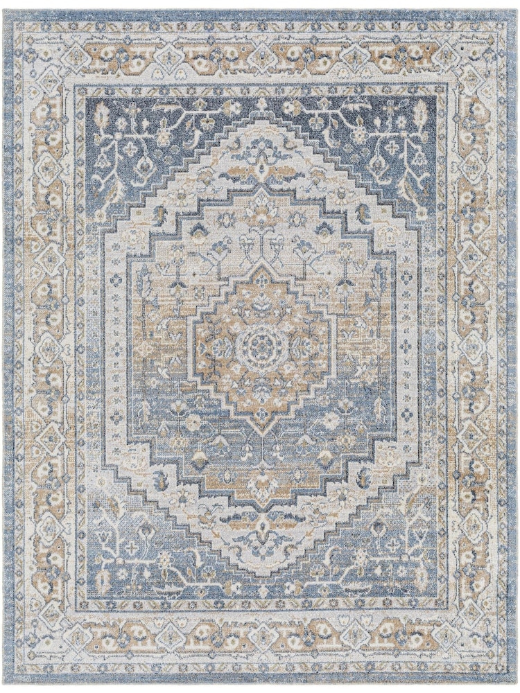 LIVABLISS Blue Lillian Washable Traditional Boho Rug - Image 7 of 7 LIVABLISS Blue Lillian Washable Traditional Boho Rug - Image 7 of 7