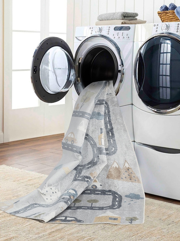LIVABLISS Grey Lillian Kids Washable Rug - Image 2 of 7