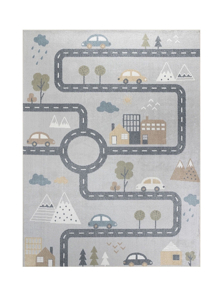 LIVABLISS Grey Lillian Kids Washable Rug - Image 7 of 7