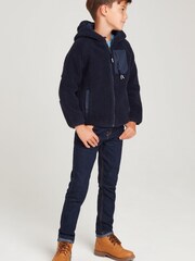M&Co Blue Borg Hooded Fleece - Image 1 of 3